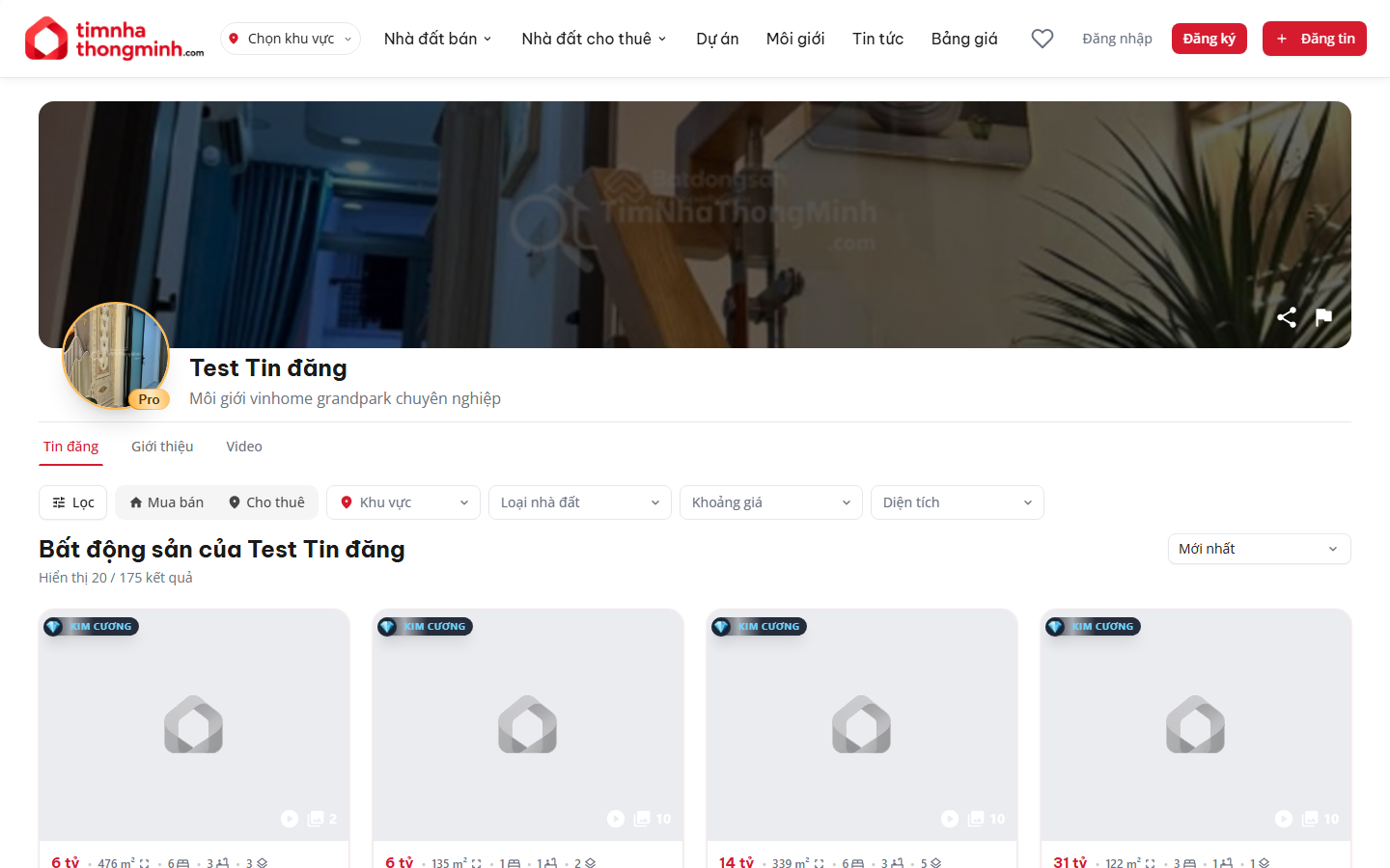 Trang chi tiết hồ sơ môi giới