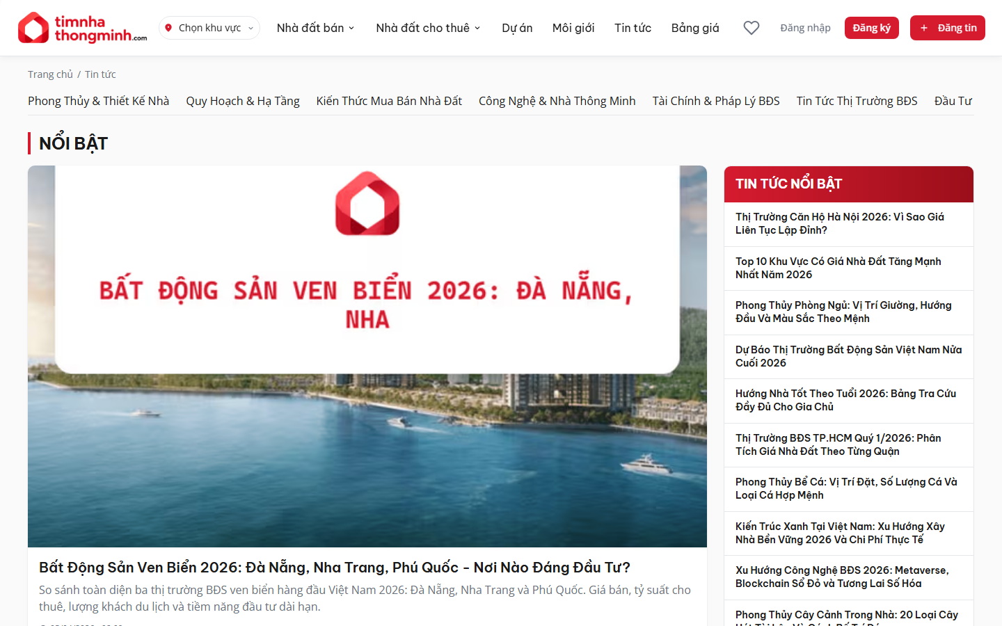 Trang tin tức bất động sản