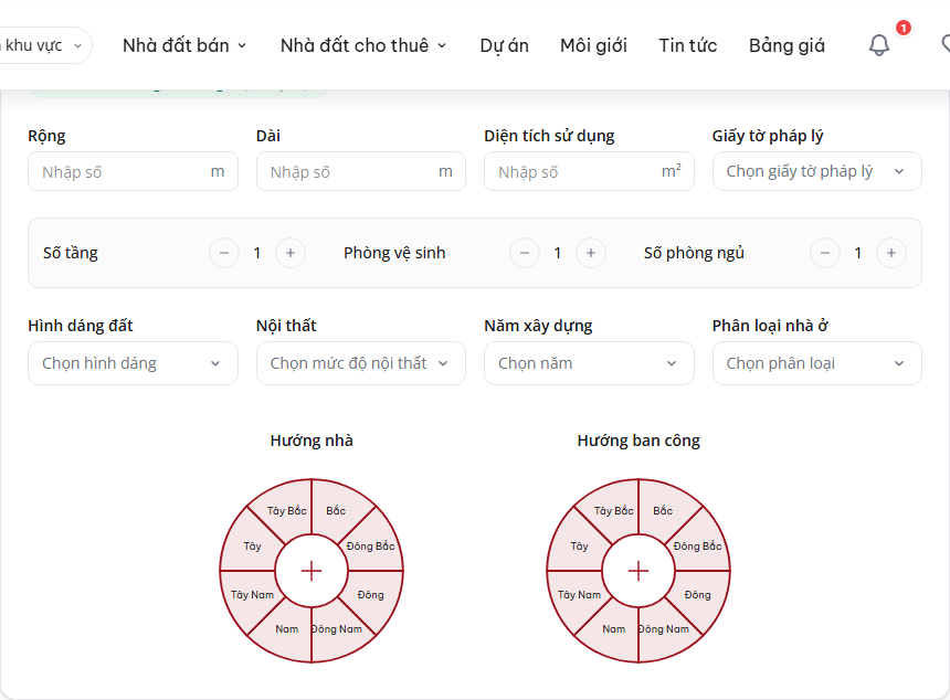 Bổ sung thông tin chi tiết bất động sản