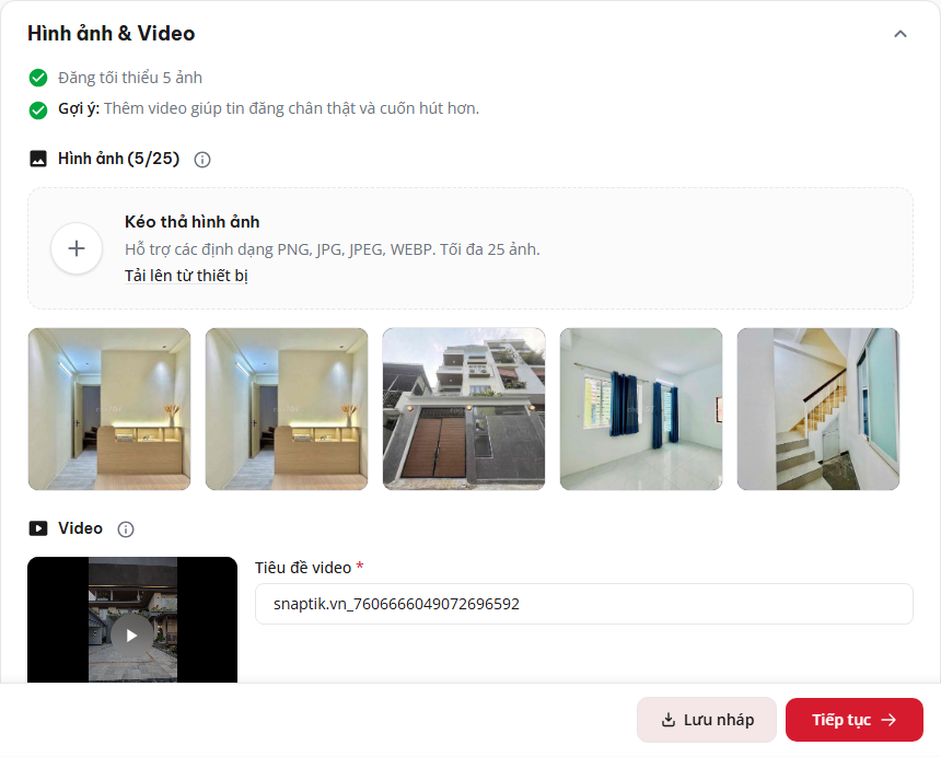 Video xem trước và trường tiêu đề video